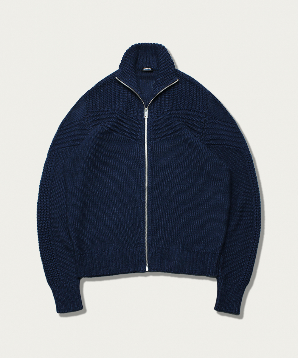 Diesel indigo cotton zip sweater