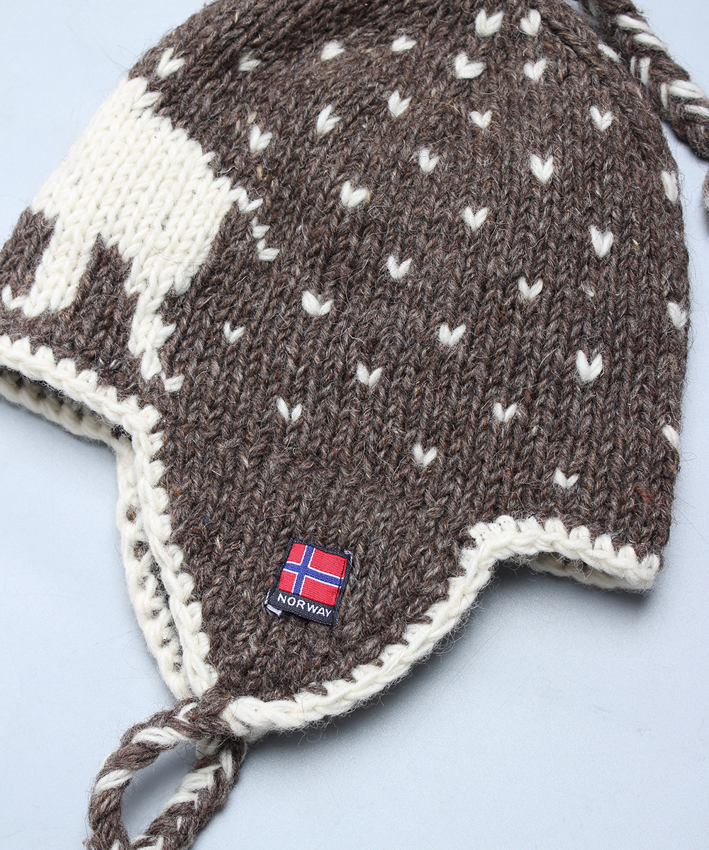 Norway earflap wool knit hat