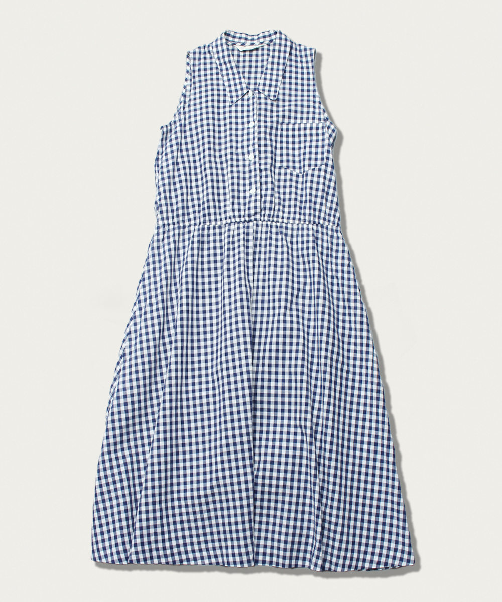 Cord-A-cord gingham check sleeveless onepiece