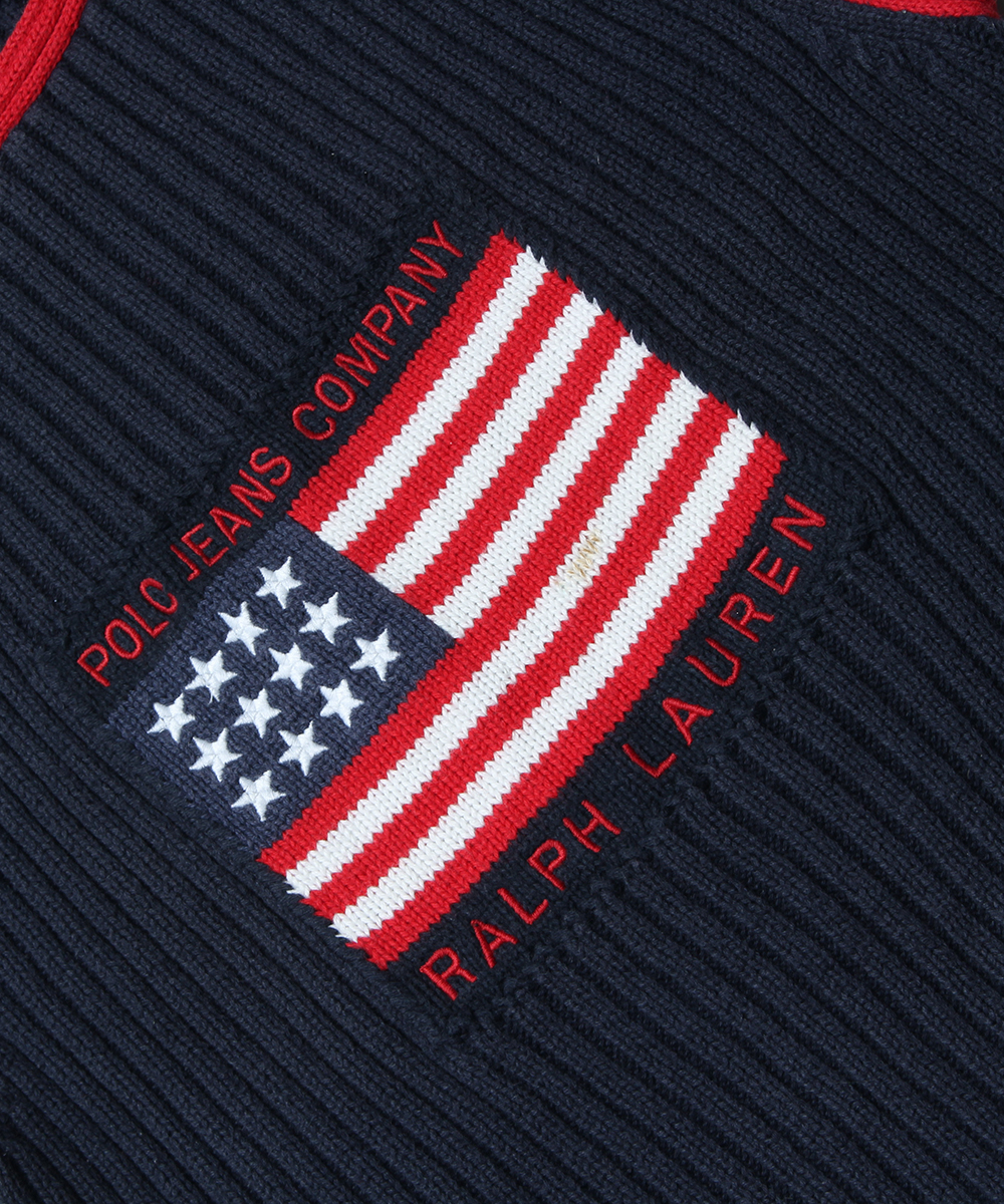 Polo RL American flag sleeveless cotton knit