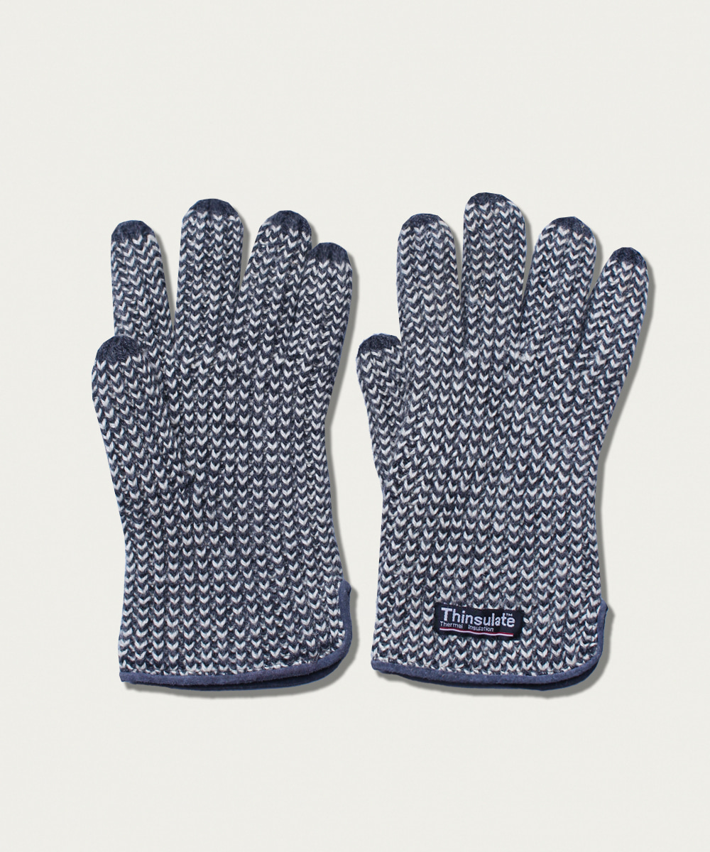 Thinsulate harringbone knitting gloves