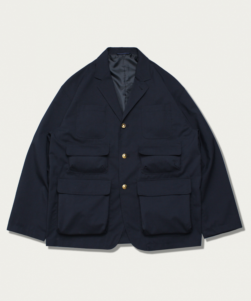 BEAMS 6-pocket navy blazer jacket