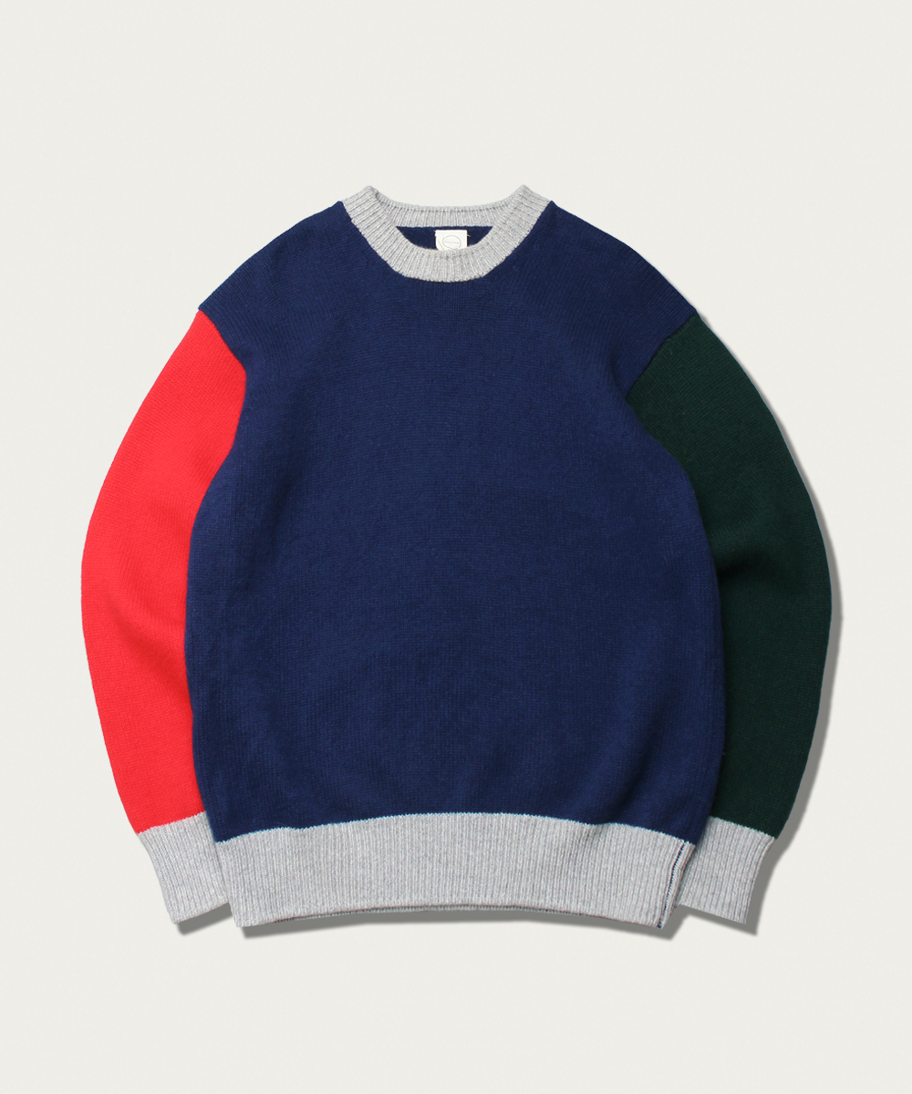 Country of Origin colour block wool sweater
