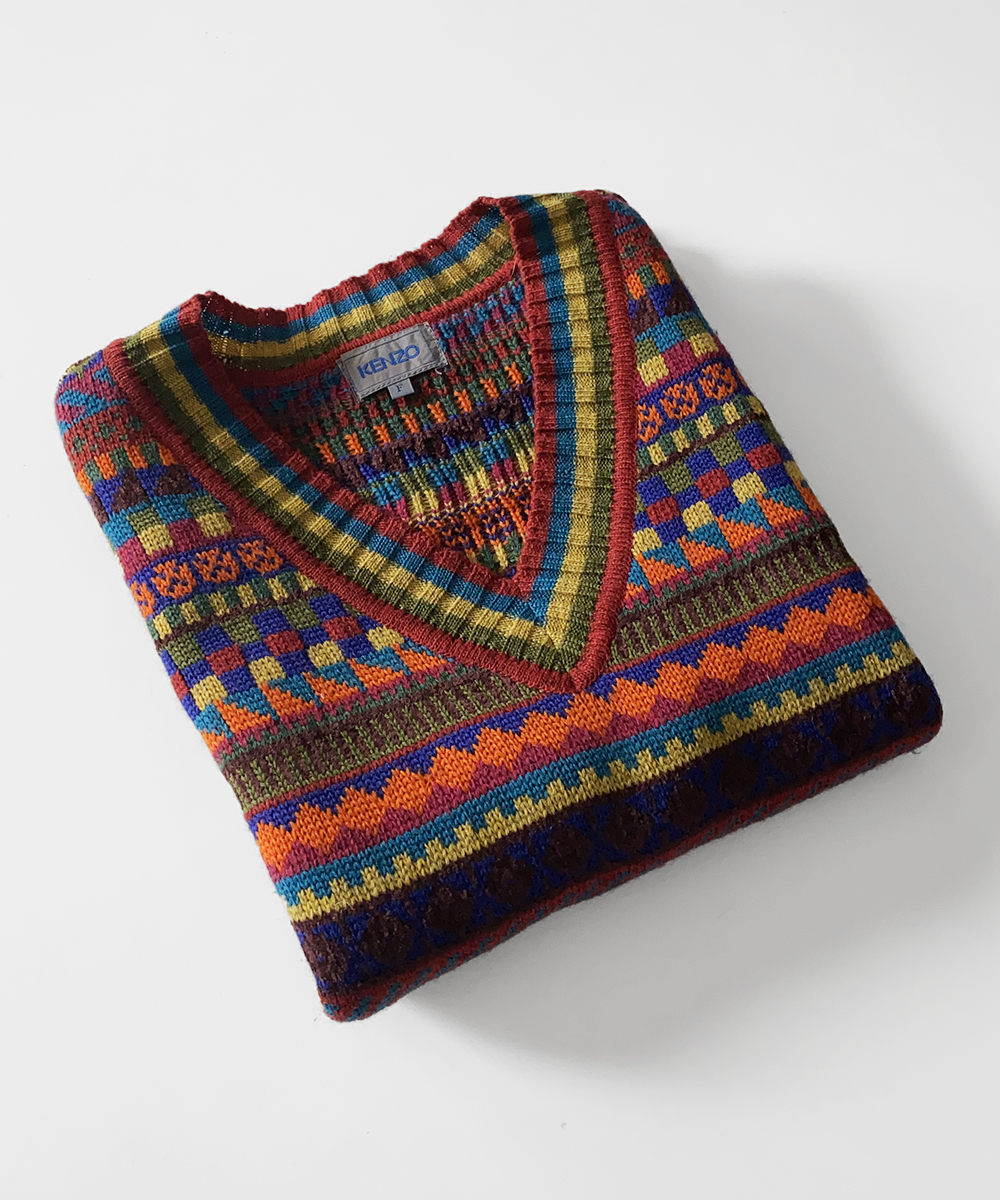 KENZO fairisle wool knit vest