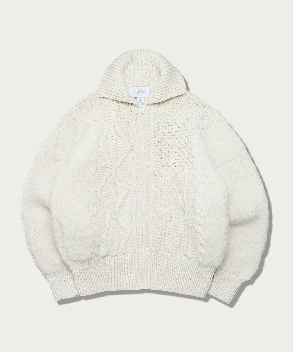 AVOCA ireland heavy wool zip sweater