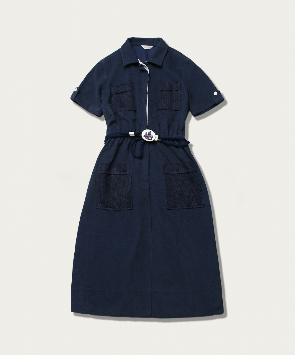 Memory knit belted onepiece