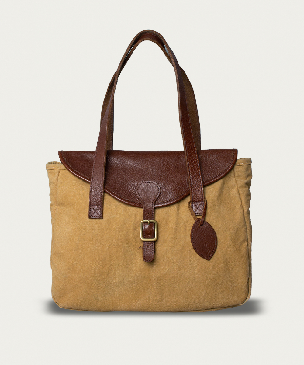 TANDEY duck canvas leather tote