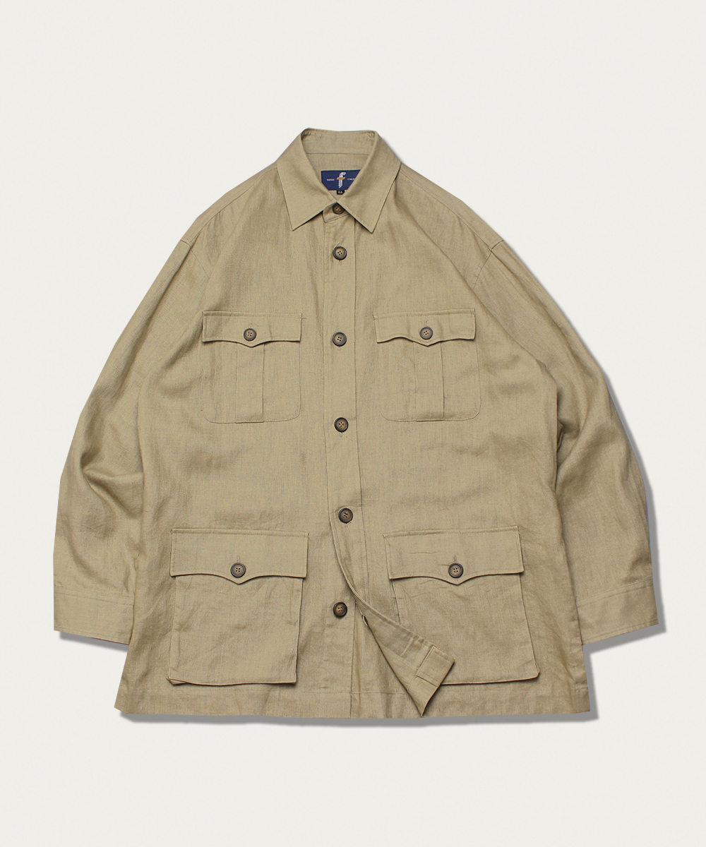 friendly concept pure linen safari jacket