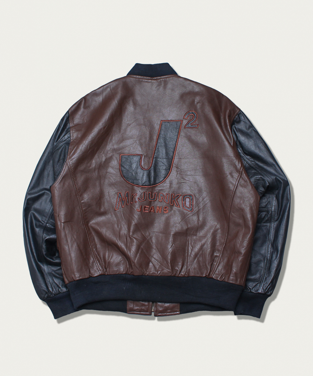 JUNCHINO by junko koshino leather stadium jacket