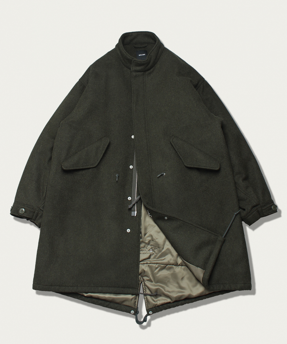 BEAMS M-65 fishtail padded wool coat